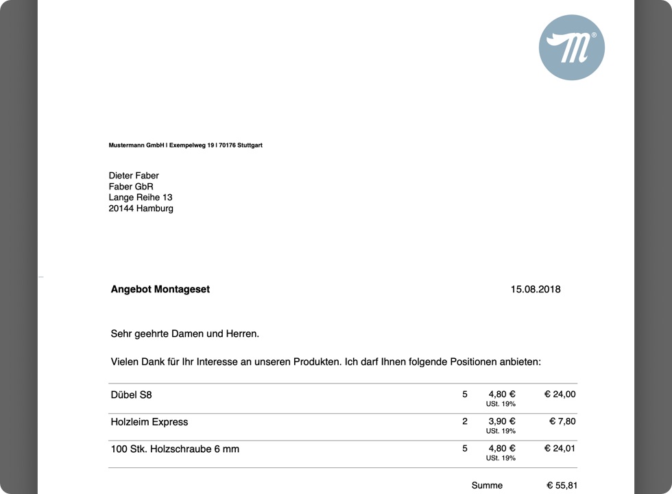 Rechnungen erstellen und ausdrucken